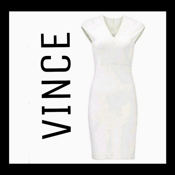 Vince Dresses & Skirts - 👗✂️VINCE White cap sleeve sheath dress